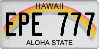 HI license plate EPE777