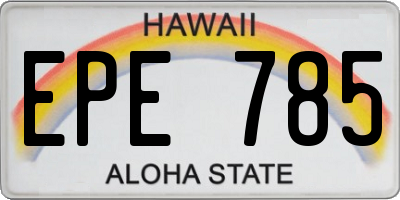 HI license plate EPE785