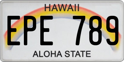 HI license plate EPE789