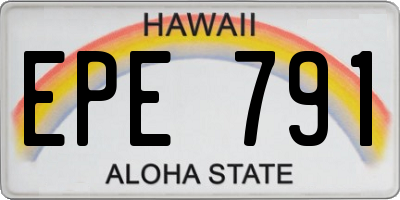 HI license plate EPE791