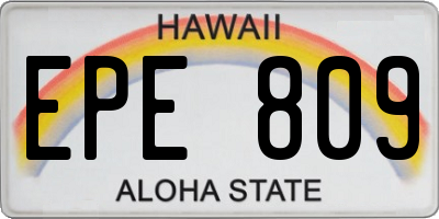 HI license plate EPE809