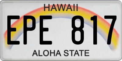 HI license plate EPE817