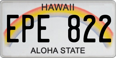 HI license plate EPE822