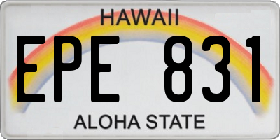 HI license plate EPE831