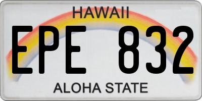 HI license plate EPE832