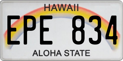 HI license plate EPE834