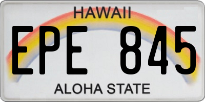 HI license plate EPE845