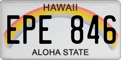 HI license plate EPE846