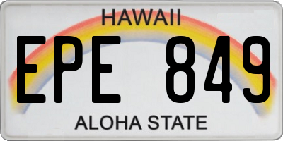 HI license plate EPE849