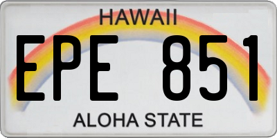 HI license plate EPE851
