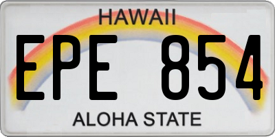HI license plate EPE854