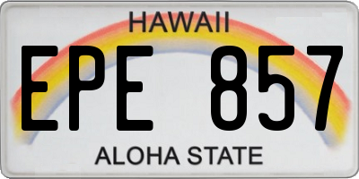HI license plate EPE857