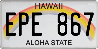 HI license plate EPE867
