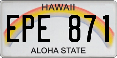 HI license plate EPE871