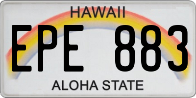 HI license plate EPE883