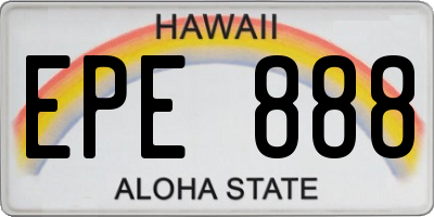 HI license plate EPE888