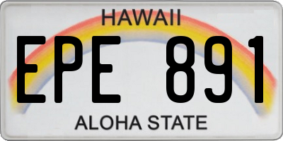 HI license plate EPE891