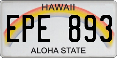 HI license plate EPE893