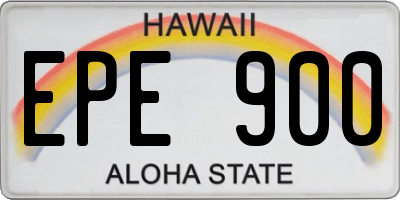 HI license plate EPE900