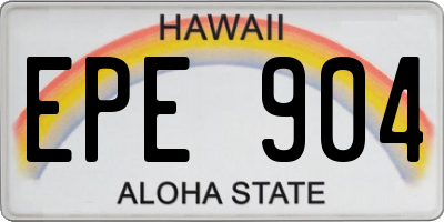HI license plate EPE904