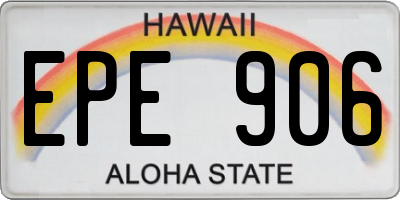 HI license plate EPE906