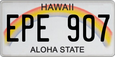 HI license plate EPE907