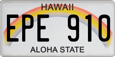 HI license plate EPE910