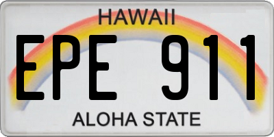 HI license plate EPE911