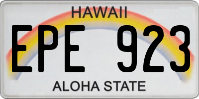 HI license plate EPE923