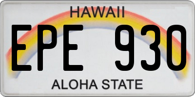 HI license plate EPE930