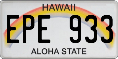 HI license plate EPE933