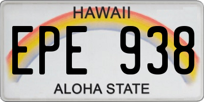 HI license plate EPE938