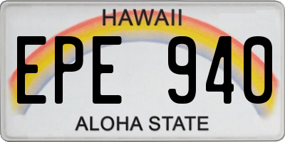 HI license plate EPE940