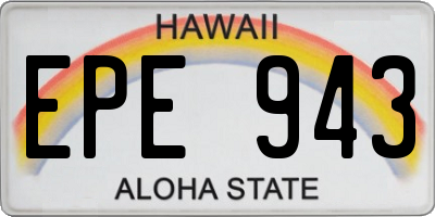 HI license plate EPE943