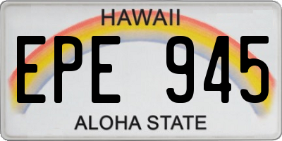 HI license plate EPE945