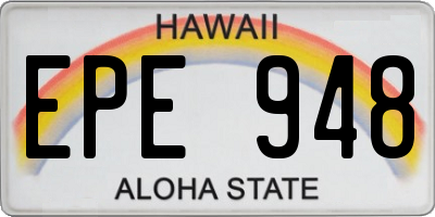 HI license plate EPE948