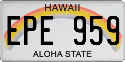 HI license plate EPE959