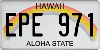HI license plate EPE971