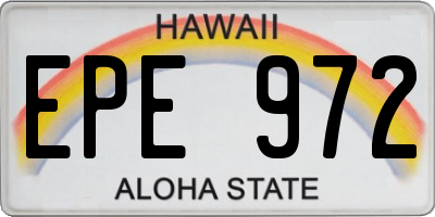 HI license plate EPE972