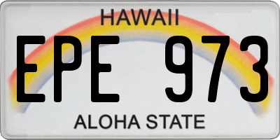 HI license plate EPE973