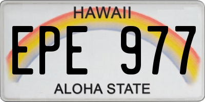 HI license plate EPE977