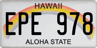 HI license plate EPE978