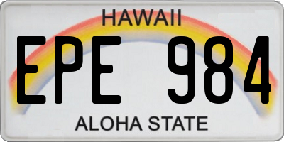 HI license plate EPE984