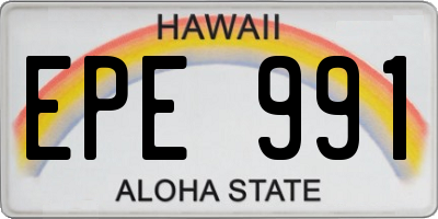HI license plate EPE991