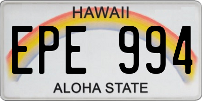 HI license plate EPE994