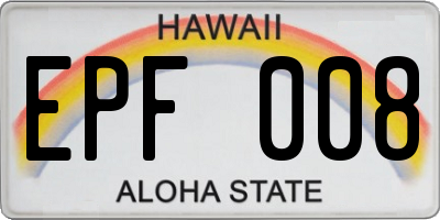 HI license plate EPF008