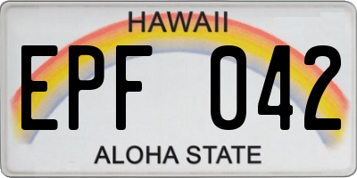 HI license plate EPF042