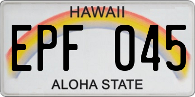 HI license plate EPF045