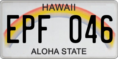 HI license plate EPF046
