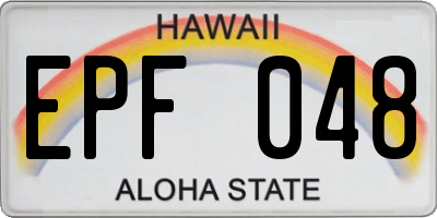 HI license plate EPF048